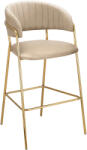  Design bárszék, bézs Velvet szövet/gold króm arany, DASMIN NEW TYP 2 - pepita