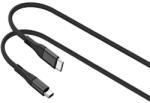 Lemontti Bending алуминиев Type-C към Type-C кабел, PD 100W, 1.2 м, черен (LEMCTYC100WN)