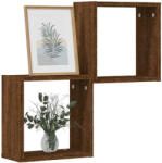 vidaXL 2 db Barna Tölgy Színű Fali Kockapolc 30x15x30 cm