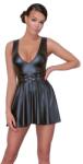 Cottelli Collection Rochie Mini Evazata, Wetlook, Negru, S