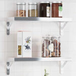 vidaXL 4 db Ezüstszínű Rozsdamentes Acél Polctartó 15x2, 5x11, 5 cm