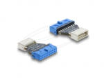 Delock USB 5 Gbps 20 tűs csatlakozó aljzat - USB 5 Gbps E típusú B kulcsos aljzat (67344) (67344)
