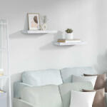 vidaXL Falpolc Tárolóval 2 Pcs Fehér Márvány 50 x 23, 5 x 4 cm Faanyag