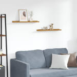 vidaXL Falpolc Polcokkal Tárolóval 2 Pcs Bézs 60 x 9 x 3 cm Faanyag