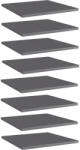 vidaXL 8 db Magasfényű Szürke Szerelt Fa Könyvespolc 40x40x1, 5 cm