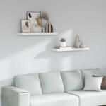 vidaXL Falpolc Tárolóval 2 Pcs Fehér Márvány 80 x 23, 5 x 4 cm Faanyag