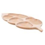 Z-tools Tálaló tálca, bükkfából, hatalmas levél alakú, 5 rekeszes, 71x32 cm (EXT6177)