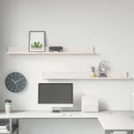 vidaXL 2 db Fehér Tömör Fenyőfa Falipolc 110x11x9 cm