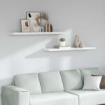 vidaXL Falpolc Tárolóval 2 Pcs Fehér Márvány 120 x 23, 5 x 4 cm Faanyag