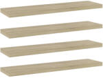 vidaXL 4 db Sonoma Tölgy Színű Szerelt Fa Könyvespolc 40x10x1, 5 cm