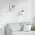 vidaXL Falpolc Tárolóval 2 Pcs Fehér Márvány 23 x 23, 5 x 4 cm Faanyag