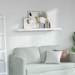 vidaXL Falpolc Tárolóval Fehér Márvány 120 x 23, 5 x 4 cm Faanyag