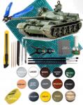  Szovjet tank T-62A+ szőnyeg, festék, ragasztó, ecset. Tamiya méretarány 1: 35