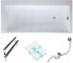 Cersanit Téglalap alakú akril kád Cersanit Smart 170x80 Jobb szifon láb törölköző (S301116)