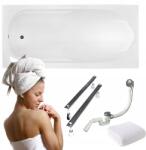 Besco Bona téglalap alakú kád 190x80 Besco ajándék szifon króm, lábak, váz, törölköző (#WAB-190-PK)