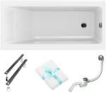 Cersanit Crea Slim téglalap alakú akril kád 160x75 lábszifon törölköző (S301225)