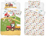  Pamut ágynemű huzat 90*120 cm - Napos farm piros traktorral