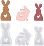 CE Húsvéti nyuszi alakú szilikon öntőforma 3db-os