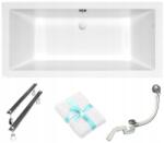 Cersanit Téglalap alakú akril kád Cersanit Intro 160x75 lábszifon törölköző (S301-067)