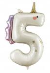 Party Deco Unikornis alakú fólia lufi 5 Születésnap