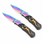 Depox Set doua cutite automate, DEPOX®, design compact, 24 cm, multicolor (0427)