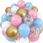 brokatove Lufik Rózsaszín Kék Fehér Arany Erős Party Konfetti Baby Shower