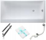 Cersanit Téglalap alakú akril kád Cersanit Smart 160x80 Bal lábszifon törölköző (S301-119)