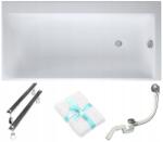 Cersanit Téglalap alakú kád Cersanit Smart 160x80 Jobb lábszifon törölköző (S301118)