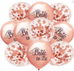 Flippy Set 10 Baloane din Latex, Flippy, Model Party Bride To Be, 30 cm, 2.8 g, Transparent, cu Confetti, Roz (teo-131346)