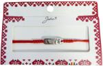 Flippy Martisor tip Bratara cu Pandantiv Metalic, Jolie, cu Snur Textil Rosu Impletit, Model Love, Dimensiune Reglabila, Ambalata Individual (teo-165992)
