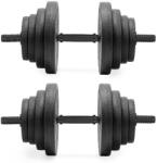  Set gantere reglabile 30 kg (2 x 15 kg), discuri cu invelis PP, negru (ACT-0042)