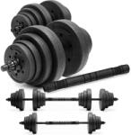 Set gantere si bara ajustabila 30 kg, 16 discuri, conector metalic cu spuma, negru (ACT-0044)