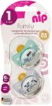 NIP Set 2 suzete ortodontice NIP Family din latex natural, 0-6 luni (31000)