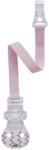 NIP Lant pentru suzeta NIP cu banda textila si carlig, 0+ luni, roz (38374)