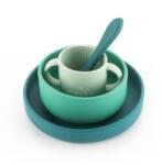 reer Set vesela din silicon pentru bebelusi, 4 piese, fara BPA, verde, Reer (RE25113) Tacam