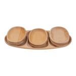 Z-tools Ztools bükkfa tálca készlet, 7 darabos, EXT 6172, 60x28x2, 5 cm, a készlet 1 db 3 rekeszes tálcát és 6 db egy rekeszes tálat tartalmaz (EXT6172)