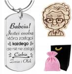  Gravírozott kulcstartó ajándék Nagymamáknak Nagymama Napi Gravírozás Ingyenes (ZAWIESZKA Z GRAWEREM, DZIEŃ BABCI I DZIADKA)
