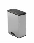  Pedálos szemetes, újrahasznosított műanyag, 65 l, CURVER "Deco bin", fekete/ezüst (CKHMU244)