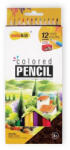  Színes ceruza készlet, hatszögletű, hegyezővel, COLOKIT, 12 különböző szín (CFOCPCC012)