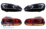 KITT LED Első és Hátsó Lámpák VW Golf 6 VI (2008-2013) modellekhez - Facelift G7.5 GTI kinézet Dinamikus irányjelyzőkkel (COHLVWG6FRRSFW)