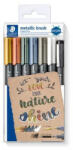 STAEDTLER Dekormarker, 1-6 mm, kúpos, ajándék tusfilccel, STAEDTLER "8321", 6 különböző metál szín (CTS8321TB7)
