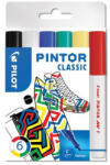  Dekormarker készlet, 1 mm, PILOT "Pintor F" 6 különböző klasszikus szín (CPDMPTF6)