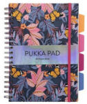  Spirálfüzet, B5, vonalas, 100 lap, PUKKA PAD "Project Book Bloom", vegyes minta (CPUP9494)