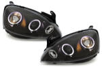 KITT Lightning Első lámpák Opel Corsa C (2000-2006) 2 körgyűrű fekete (SWO07B)