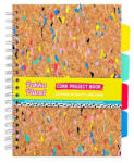  Spirálfüzet, B5, vonalas, elválasztóval, 100 lap, PUKKA PADS "Planet Cork Project Book", p (CPUP9856)