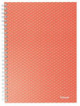 Esselte Spirálfüzet, A5, kockás, 80 lap, ESSELTE "Colour'Breeze", korall (CE628468)