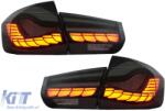 KITT OLED hátsó lámpa M4-re való átalakításra BMW 3 F30 LCI előtti & LCI (2011-2019) modellekhez, F35 F80 piros/füst, dinamikus irányjelző (TLBMF30RSNL)