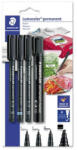 STAEDTLER Alkoholos marker készlet, vegyes, STAEDTLER "Lumocolor® 60" 4 különböző vonalvastagság, fe (CTS60BK6)