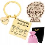  Gravírozott kulcstartó Nagymama Napjára ajándék Nagymamáknak (ZAWIESZKA Z GRAWEREM)