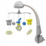 Marini Baby Mix rácsos babaágy körhinta fényprojektorral, szürke (Fs-35604)